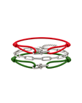 Red & Green True bond silver stack