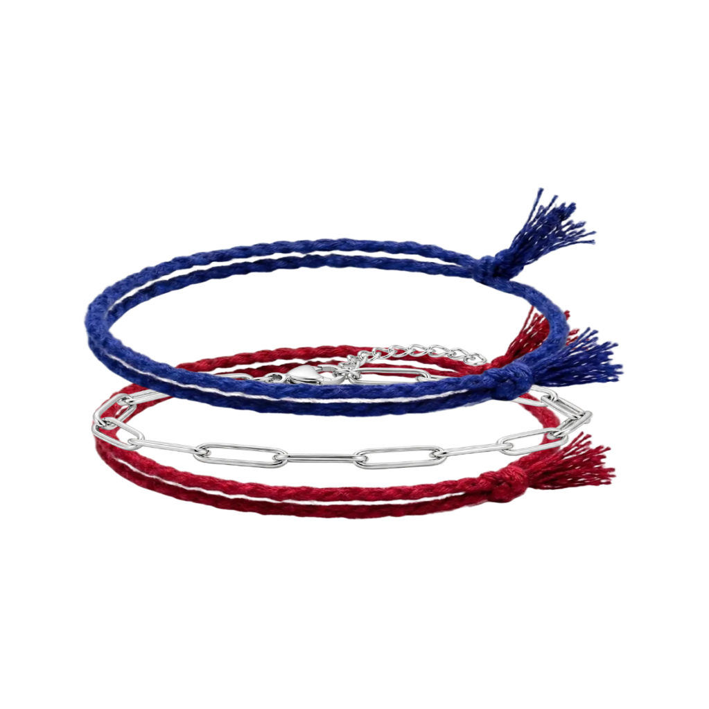 Navy & Red Stack – 3 bracelet Set