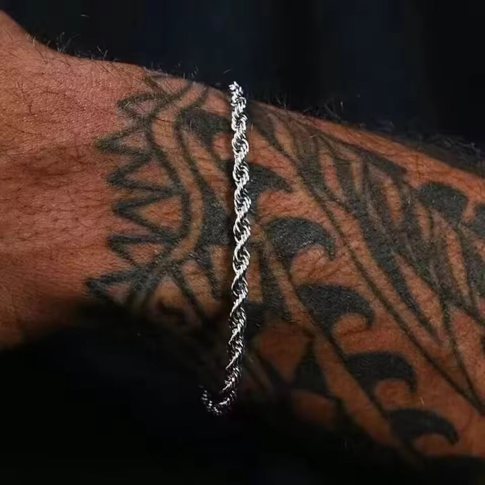Amara Twisted Rope Bracelet Silver